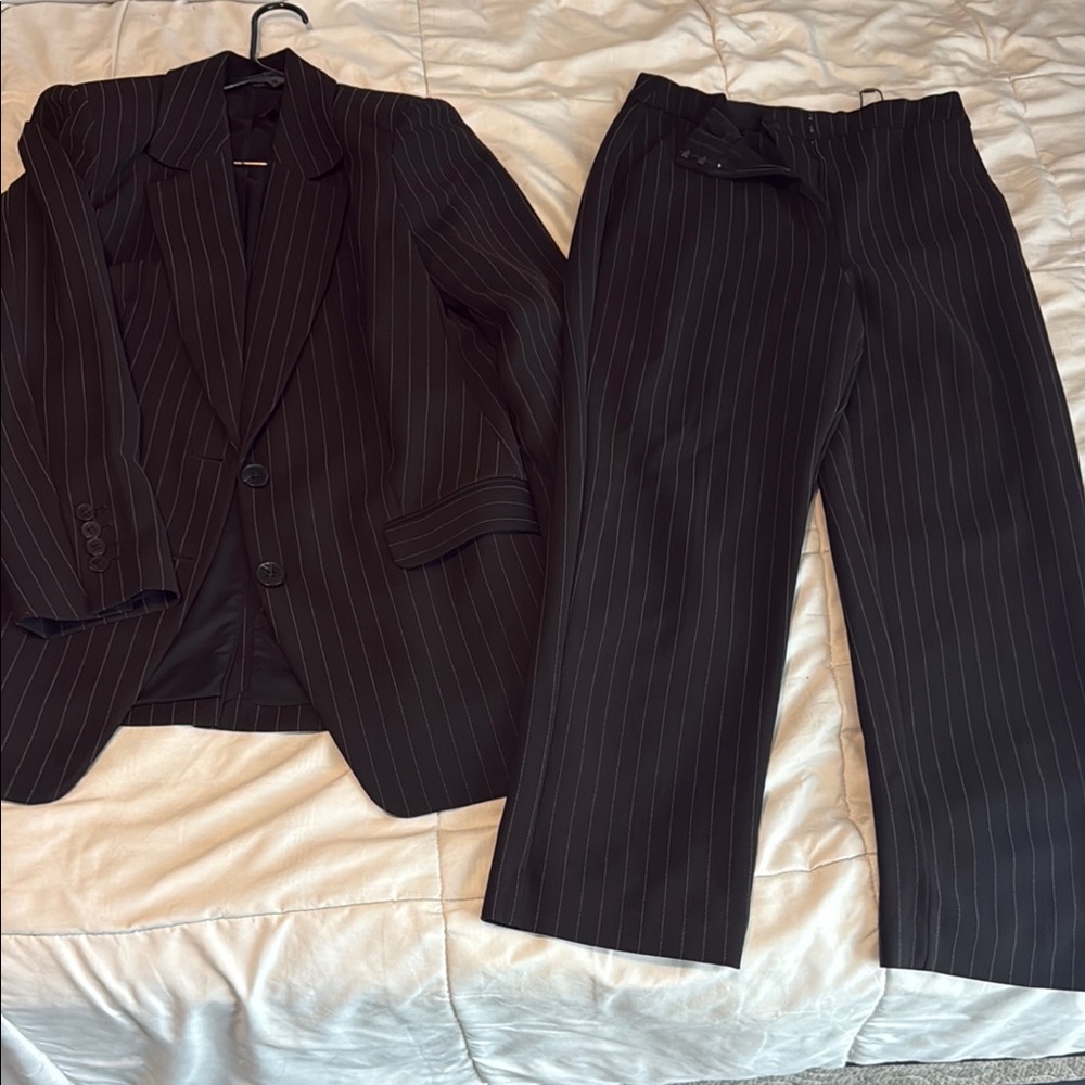 Express Black Pinstripe Men's Suit